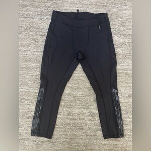 Lululemon Black Performance Leggings with Reflective Dot Panels